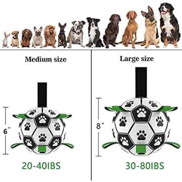 Avolander Dog Toys Soccer Ball Large, Interactive Dog Toys for Tug of War, Puppy Birthday Gifts, Dog...