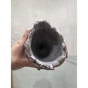 Abbott Collection Aphrodite Head Planter – Medium Indoor and Outdoor Planter Pots - Whimsical Woman Statue Head Planter for Flowers and Succulents (8.5 inch, Grey/Gold)