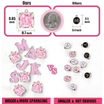 Straw Cover for Stanley Cup Accessories - Unique Crystal Letter Charms for Stanley Cups, Cute Flower...