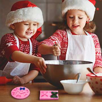 3 Pcs Fondant Bow Molds 18 Mini Bow Silicone Fondant Molds Christmas Bowknot Sugar Candy Cake Pop Chocolate Pudding Craft Moulds DIY for Birthday Wedding Party Cake Cupcake Decorating