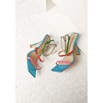 Vivianly Square Toe Strappy Heels Sandals for Any Occasion