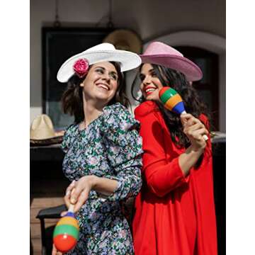 DAJOOEE Cowgirl Hat with Heart Sunglasses Glitter Cowboy Hat for Women Cosplay Bachelor Party Costume Hats (Pink)