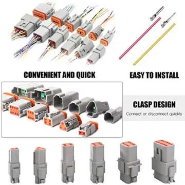 Glarks 152Pcs 2 3 4 6 8 12 Pin Way Sealed Gray Male and Female Auto Waterproof Electrical Wire Connector Plug 22-16AWG Connector for Motorcycle, Scooter, Car, Truck, Boats