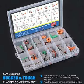 Glarks 152Pcs 2 3 4 6 8 12 Pin Way Sealed Gray Male and Female Auto Waterproof Electrical Wire Connector Plug 22-16AWG Connector for Motorcycle, Scooter, Car, Truck, Boats