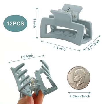 Mini Hair Claw Clips for Women, 12 PCS Non-slip Set