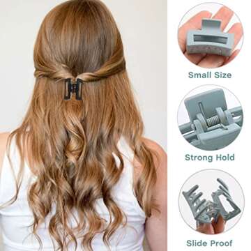 Mini Hair Claw Clips for Women, 12 PCS Non-slip Set