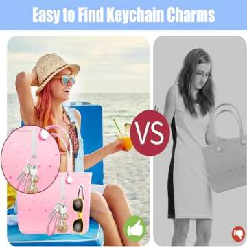 TrustBlai Key Holder Accessories for Bogg Bag, Insert Charm Carabiner Keychain, 4 Pack Bogg Charms f...
