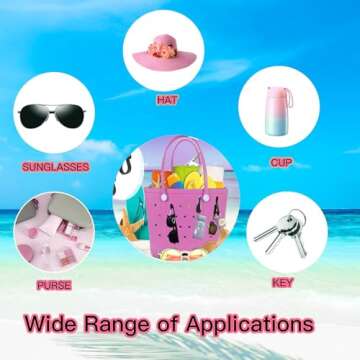 TrustBlai Key Holder Accessories for Bogg Bag, Insert Charm Carabiner Keychain, 4 Pack Bogg Charms for Tote Bags (Black)