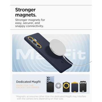 Spigen Nano Pop MagFit Designed for Galaxy S25 Ultra Case [Fast Wireless Charging/Magnet for Galaxy] (2025) - Blueberry Navy