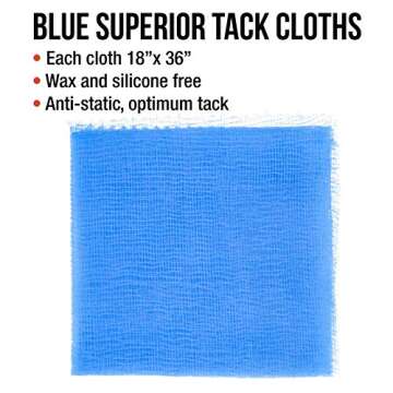 TCP Global Pure Blue Tack Cloth - 12 Pack for Painting