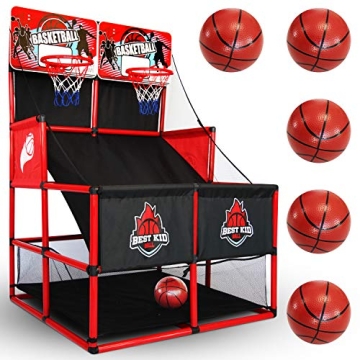 BESTKID BALL Double Shot Basketball Arcade Game Set for Kids