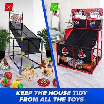 BESTKID BALL Kids Basketball Hoop Double Shot Arcade Game
