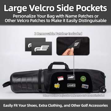 Hardtop Golf Travel Bag with Heavy Duty Wheels and Water Resistant Fabric with Extra Padding, Lightweight and Easy to Maneuver, Strong Handles makes Handling the Bag Easy, Great Protection, All Black.