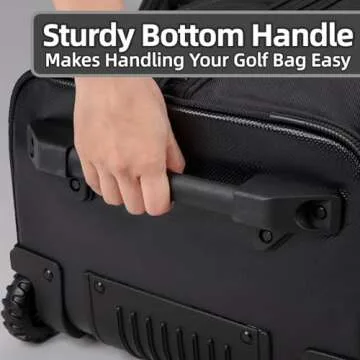 Hardtop Golf Travel Bag with Heavy Duty Wheels and Water Resistant Fabric with Extra Padding, Lightweight and Easy to Maneuver, Strong Handles makes Handling the Bag Easy, Great Protection, All Black.