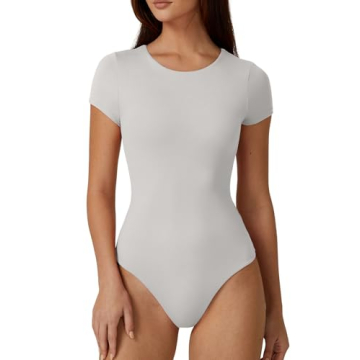 Stylish QINSEN Summer Bodysuit for Women - Short Sleeve Tops