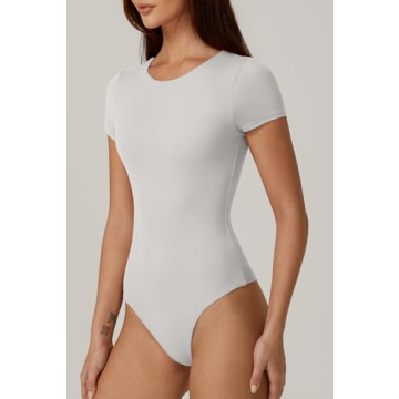 Chic QINSEN Summer Bodysuit for Women - Short Sleeve Style