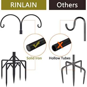 Sturdy Height Adjustable Bird Feeder Pole - 2 Pack