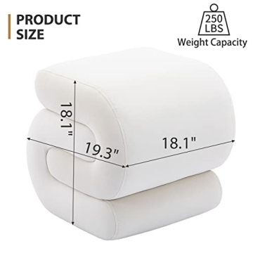 Elegant KIVENJAJA Velvet Ottoman for Home & Makeup Room