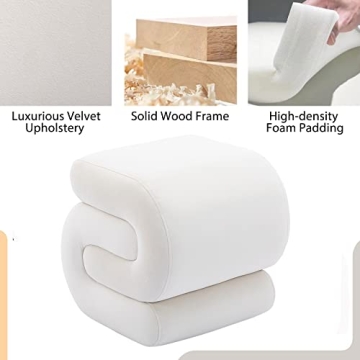 Elegant KIVENJAJA Velvet Ottoman for Home & Makeup Room