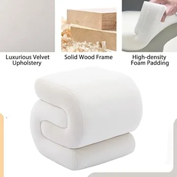 Elegant KIVENJAJA Velvet Ottoman for Home & Makeup Room