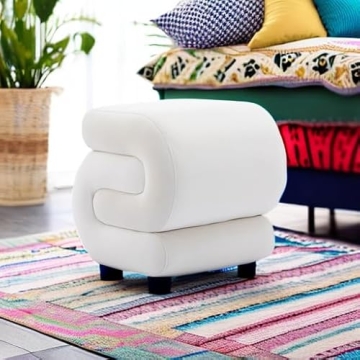 Elegant KIVENJAJA Velvet Ottoman for Home & Makeup Room