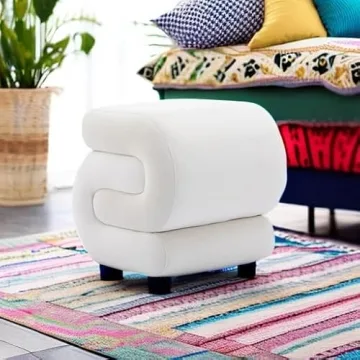Elegant KIVENJAJA Velvet Ottoman for Home & Makeup Room