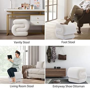 Elegant KIVENJAJA Velvet Ottoman for Home & Makeup Room