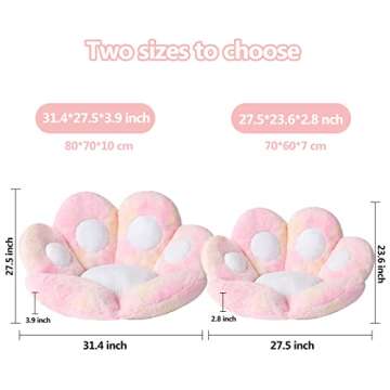 Ditucu Cat Paw Cushion Kawaii Chair Cushions 27.5 x 23.6 inch Cute Stuff Seat Pad Comfy Lazy Sofa Office Floor Pillow for Gaming Chairs Room Decor Colorful