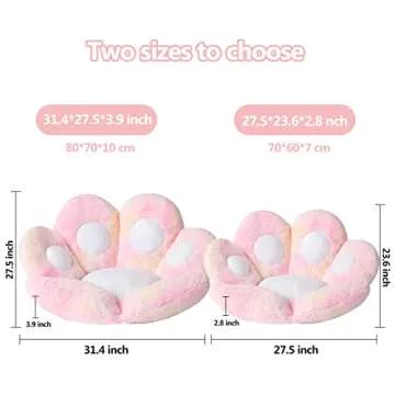 Ditucu Cat Paw Cushion Kawaii Chair Cushions 27.5 x 23.6 inch Cute Stuff Seat Pad Comfy Lazy Sofa Office Floor Pillow for Gaming Chairs Room Decor Colorful