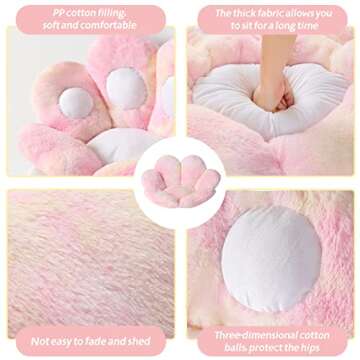 Ditucu Cat Paw Cushion Kawaii Chair Cushions 27.5 x 23.6 inch Cute Stuff Seat Pad Comfy Lazy Sofa Office Floor Pillow for Gaming Chairs Room Decor Colorful