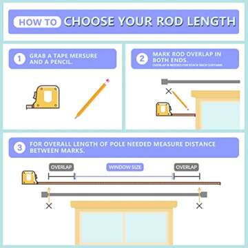 Byondeth Curtain Rods for Window Adjustable Decorative 1 Inch Diameter Single Window Curtain Rod Set with Aluminium Exterior Finials