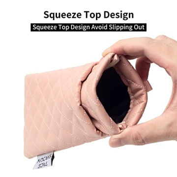 Large Squeeze Top Eyeglasses Pouch with Cleaning Cloth