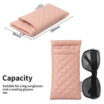 Large Squeeze Top Eyeglasses Pouch with Cleaning Cloth