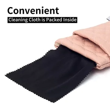 Large Squeeze Top Eyeglasses Pouch with Cleaning Cloth