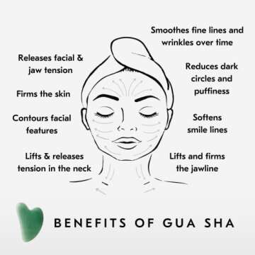 Mount Lai Jade Gua Sha Facial Tools, Face Sculpting Skin Care Guasha Tool for Face and Body, Self Care Facial Massager to Relieve Muscle Tension and Reduce Puffiness