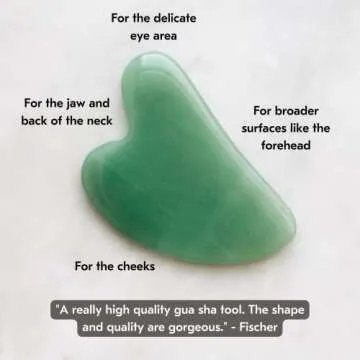 Mount Lai Jade Gua Sha Facial Tools, Face Sculpting Skin Care Guasha Tool for Face and Body, Self Care Facial Massager to Relieve Muscle Tension and Reduce Puffiness