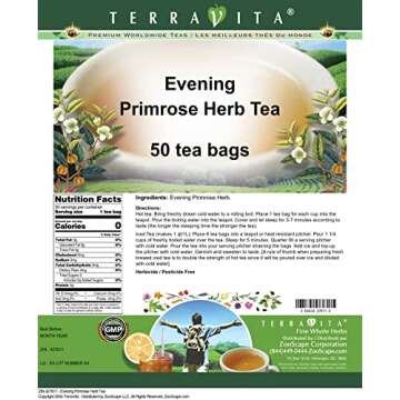 Evening Primrose Herbal Tea - 50 Bags for Wellness and Relaxation