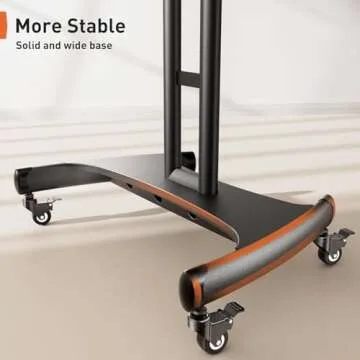 Perlegear Mobile TV Cart for 32-83 Inch Flat/Curved LED/LCD/OLED TVs Rolling TV Stand with Height Adjustable Shelf Max VESA 600x400mm up to 100lbs- Outdoor TV Stand Trolley with Wheels PGTVMC05-1