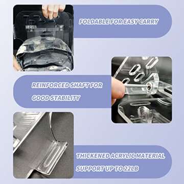 Zalidia Adjustable Laptop Stand, Portable Computer Stand with Acrylic Material, Laptop Stand for Desk with Heat-Vent Compatible for MacBook Pro and Air, Dell, HP, Lenovo and All laptops