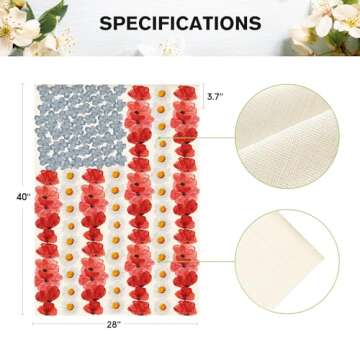 AVOIN colorlife Myosotis Poppy Memorial Day House Flag 28x40 Inch Double Sided Outside, Patriotic American Flag Yard Outdoor Decoration