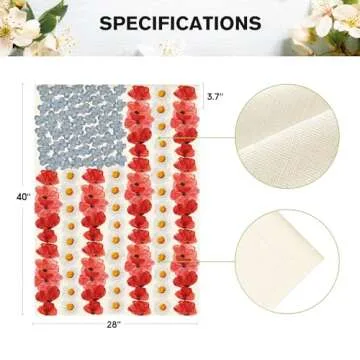 AVOIN colorlife Myosotis Poppy Memorial Day House Flag 28x40 Inch Double Sided Outside, Patriotic American Flag Yard Outdoor Decoration