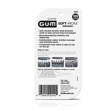 GUM Soft-Picks Original, Easy to Use Dental Picks for Teeth Cleaning and Gum Health, Disposable Inte...