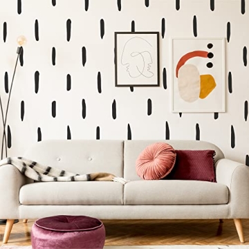 SHYJSHYJ Black Thick Irregular Line Vinyl Abstract Wall Decals, Peel and Stick Modern Boho Stickers,...