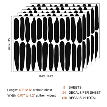 SHYJSHYJ Black Irregular Line Wall Decals for Modern Decor