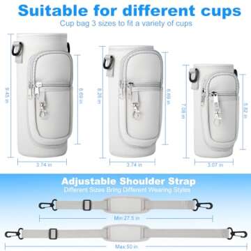 RRegeny Water Bottle Holder with Strap for Hydroflask 32oz 40oz Insulated Water Bottle, Carrier Slin...