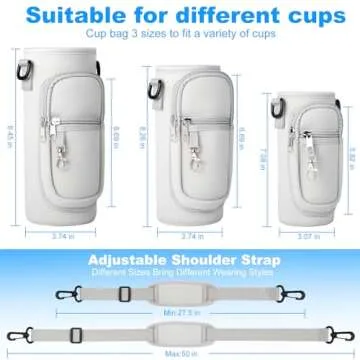 RRegeny Water Bottle Holder with Strap for Hydroflask 32oz 40oz Insulated Water Bottle, Carrier Slin...