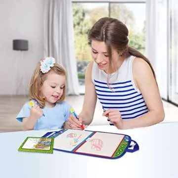 Jenilily Water Doodle Mat Portable Travel Drawing Bag Mat with Pen Educational Painting Toy for Toddlers Kids