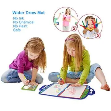Jenilily Water Doodle Mat Portable Travel Drawing Bag Mat with Pen Educational Painting Toy for Toddlers Kids