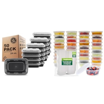 Freshware Meal Prep Containers - 50 Pack, Perfect for Food Storage