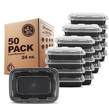 50 Pack Freshware Meal Prep Containers - 8 oz